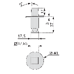CRAPAUDINE A AXE CARRE POUR PENTURE STREMLER