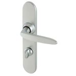 POIGNEE DE PORTE GRANDE PLAQUE JAZZ FINITION CHROME VELOURS VACHETTE
