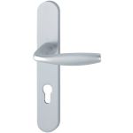 POIGNEE DE PORTE NEW YORK GRANDE PLAQUE FINITION ARGENT HOPPE