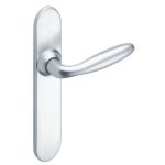 POIGNEE DE PORTE OPERA SUR PLAQUE FINITION CHROME VELOURS VACHETTE