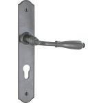 POIGNEE DE PORTE PARIS REHAUSSE 2 COTES FER GRIS BRIONNE