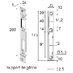 GACHE CENTRALE POUR PENE DEMI-TOUR ET ROULEAU 2835/24/OR STREMLER