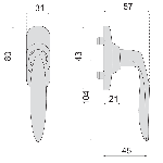 POIGNEE DE FENETRE JAZZ FINITION CHROME VELOURS VACHETTE