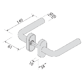 POIGNEE DOUBLE INOX SUR ROSACE OVALE EST ZG 51 NORMBAU