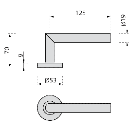 POIGNEE DOUBLE SUR ROSACE LIGNE LC MODELE LC 3 VACHETTE ASSA ABLOY