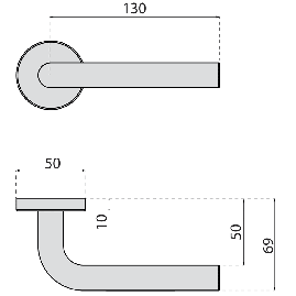 BEQUILLE DOUBLE SUR ROSACE LIGNE LINOX MODELE 491/6450 VACHETTE ASSA ABLOY