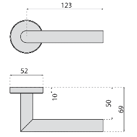 Bèquille double sur rosace inox Vachette LINOX 493