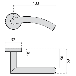 BEQUILLE DOUBLE SUR ROSACE LIGNE LINOX MODELE 494/6450 VACHETTE ASSA ABLOY