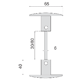 BOUTON DOUBLE ZAMAK Epais. portail mm 30 à 80