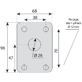 CONTRE-PLAQUE POUR VERROU CITY ISR6
