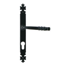 POIGNEE DE PORTE ARMORIQUE PLAQUE ETROITE FER NOIR BRIONNE