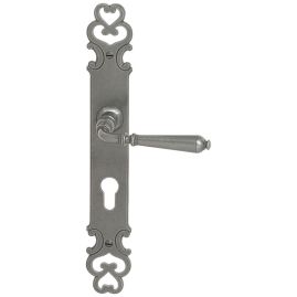 Ensemble POIGNEE DE PORTE MANOIR FER SHERARDISE PATINE BRIONNE