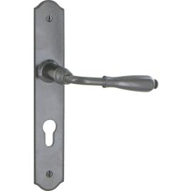 POIGNEE DE PORTE PARIS REHAUSSE 2 COTES FER GRIS BRIONNE