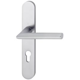 POIGNEE DE PORTE STOCKHOLM SUR PLAQUE FINITION ARGENT HOPPE