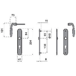 POIGNEE DE PORTE TOKYO RESISTA REHAUSSE HOPPE