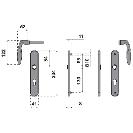 POIGNEE DE PORTE VERONA RESISTA HOPPE