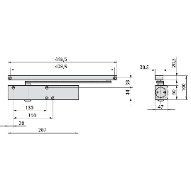 FERME-PORTE A CREMAILLERE ELLIPTIQUE SERIE 5000 TS 5000 RITZ GEZE