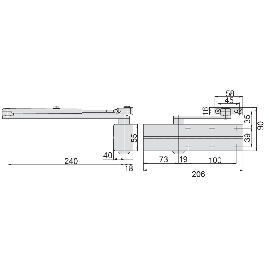 FERME-PORTE A PIGNON ET CREMAILLERE DC 140 VACHETTE ASSA ABLOY