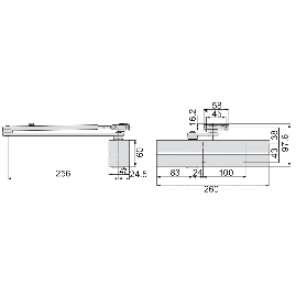 FERME-PORTE A PIGNON ET CREMAILLERE DC 300 VACHETTE ASSA ABLOY