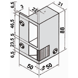 GACHE ELECTRIQUE EN BRONZE EN APPLIQUE N°1 POUR SERRURE HORIZONTALE BEUGNOT