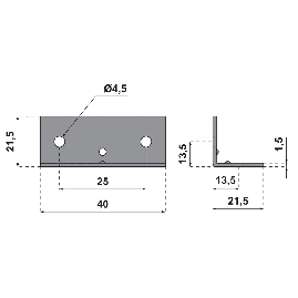 GACHE EQUERRE 20 X 20