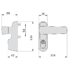 POIGNEE EXTERIEUR POUR ANTI-PANIQUE IDEA INOX ISEO