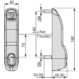 POIGNEE EXTERIEURE POUR ANTI PANIQUE SERIE PREMIUM P 12 VACHETTE