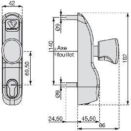 POIGNEE EXTERIEURE POUR ANTI PANIQUE SERIE PREMIUM P 13/23 AV VACHETTE