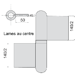 PAUMELLE DE GRILLE ROULEE LAME AU CENTRE