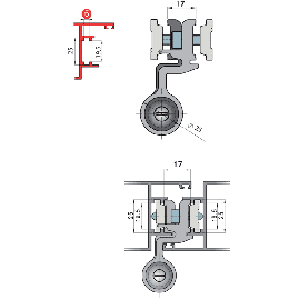 PAUMELLE POUR PORTE VELOX A CLAMER VELOX TOP 2 LAMES 5500I FAPIM