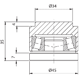 PIVOT INFERIEUR AVEC ROULEMENT DE BUTEE 87P