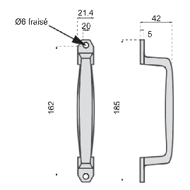 POIGNEE DE PORTE DROITE VACHETTE ASSA ABLOY