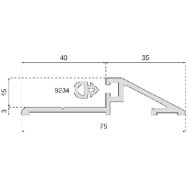 PROFIL SEUIL ALUMINIUM 4113 VACHETTE ASSA ABLOY