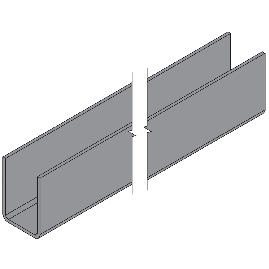PROFIL U DE GUIDAGE ALUMINIUM MANTION