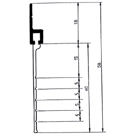 PROFILE AVEC JOINT A LEVRE AJUSTABLE APPLIQUE DROITE JUNG ETANCHEITE