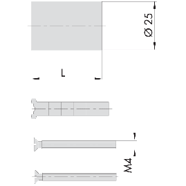 RALLONGE POUR SERRURE CISA  - 50 - 26 Long. tube mm 26