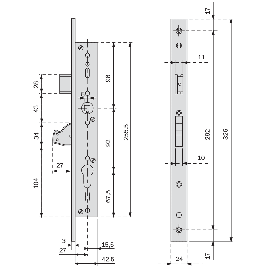 SERRURE PENE BASCULANT ET DEMI-TOUR 1 POINT BLINDO ISEO