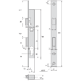 SERRURE PENE DORMANT ET DEMI-TOUR A 1 POINT SERIE 2460 STREMLER - 21 - 36