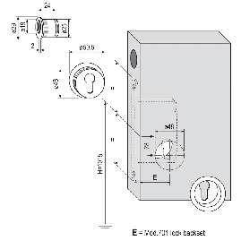 SET POIGNEES CUVETTE POUR SERRURE CLE I