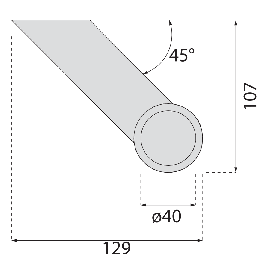 SUPPORT POUR TUBE INOX EN BIAIS