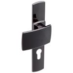 POIGNEE DE PORTE GRANDE PLAQUE ARTIS FINITION DIAMANT NOIR VACHETTE ASSA ABLOY