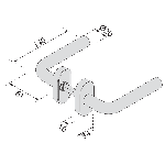 POIGNEE DOUBLE INOX SUR ROSACE OVALE EST ZG 51 NORMBAU