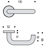 BEQUILLE DOUBLE SUR ROSACE LIGNE LINOX MODELE 492/6450 VACHETTE ASSA ABLOY