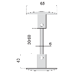 BOUTON DOUBLE ZAMAK Epais. portail mm 30 à 80