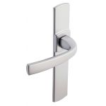 POIGNEE DE PORTE GRANDE PLAQUE MUZE FINITION CHROME VELOURS VACHETTE ASSA ABLOY