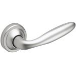 POIGNEE DE PORTE OPERA SUR ROSACE FINITION CHROME VELOURS VACHETTE