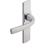 POIGNEE DE PORTE PETITE PLAQUE MUZE FINITION CHROME VELOURS VACHETTE ASSA ABLOY