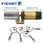 Cylindre Fichet monobloc 787 3D Fortissime T G372 / G375 chromé