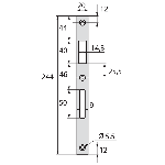 GACHE CENTRALE POUR PENE DORMANT DEMI-TOUR ET ROULEAU 2835/20 STREMLER