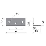 GACHE EQUERRE 20 X 20